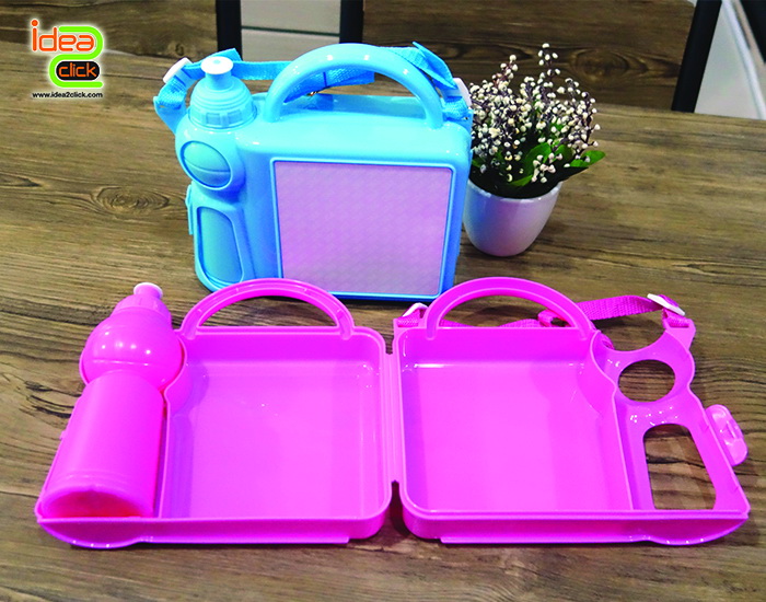 กล่องข้าวพร้อมขวดน้ำมีสายหิ้วสะพายได้ 2in1