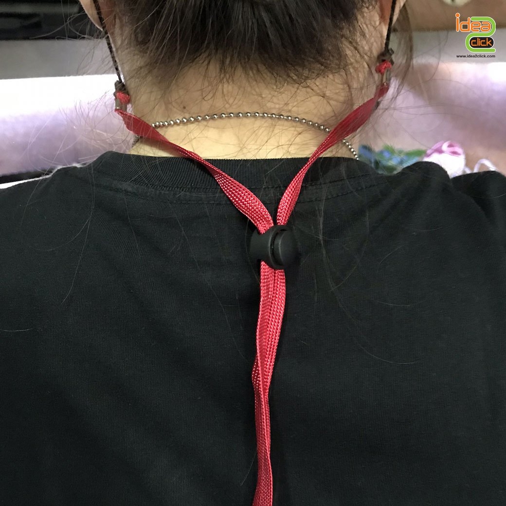สายคล้องหน้ากากพร้อมตัวกดสปริงปรับสาย