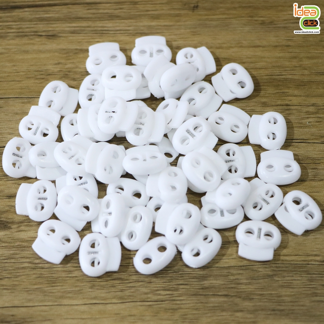 ล็อคเกอร์กดสปริง (ทรงจมูกหมู) ใช้สำหรับปรับสายคล้องหูของหน้ากาก