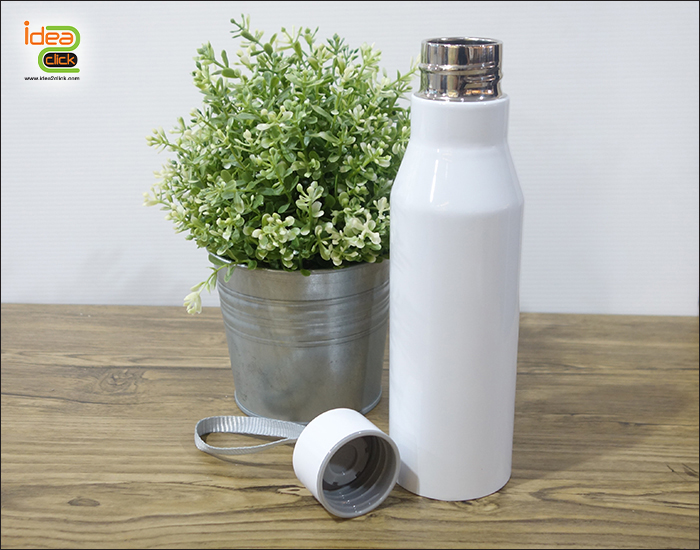 กระบอกน้ำสแตนเลสสีขาว พิมพ์ภาพได้ Stainless Steel Vacuum Flask