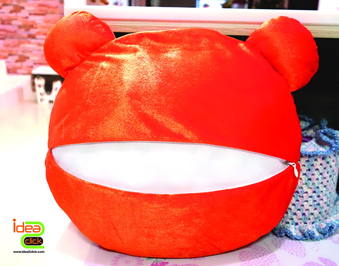 หมอนอิงกำมะหยี่รูปหัวหมี