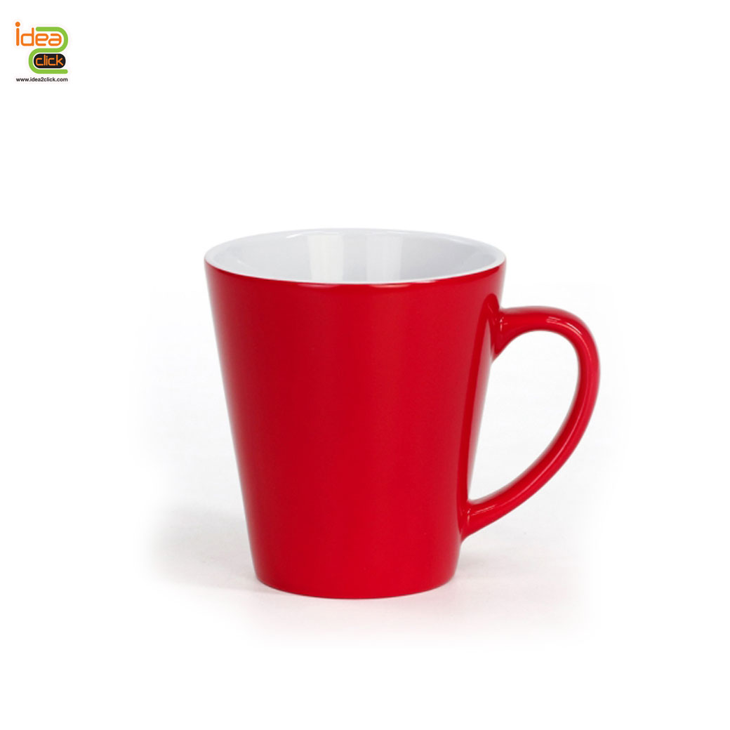 แก้วเซรามิคทรงวีเปลี่ยนสีเมื่อใส่น้ำร้อน 12 oz. พิมพ์ภาพได้คมชัด