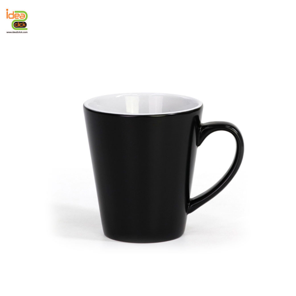 แก้วเซรามิคทรงวีเปลี่ยนสีเมื่อใส่น้ำร้อน 12 oz. พิมพ์ภาพได้คมชัด