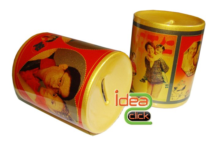 กระปุกออมสินเคลือบเงาสีทอง