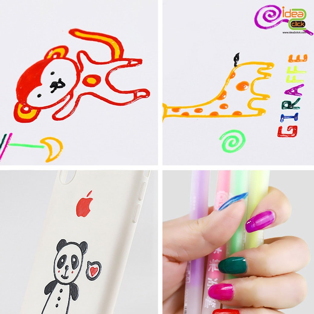 3D Glossy Jelly ชุดปากกาหมึกเจลเมทัลลิก งาน DIY สีสันสดใส แห้งไว กันน้ำ